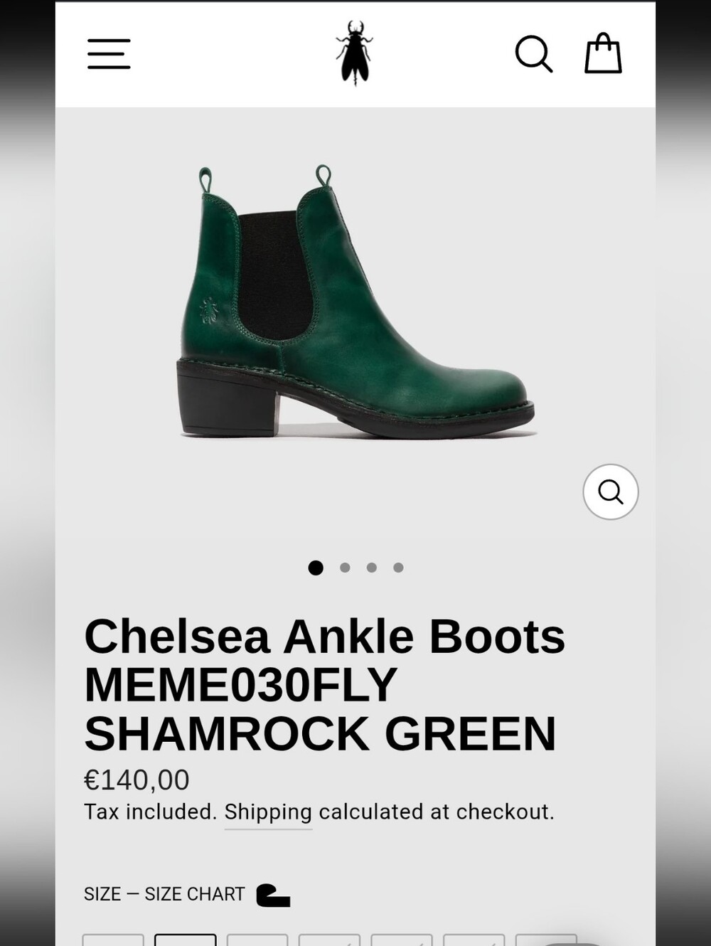 Fly London Green Leather Chelsea Boots Size 36 US 6 Slip On